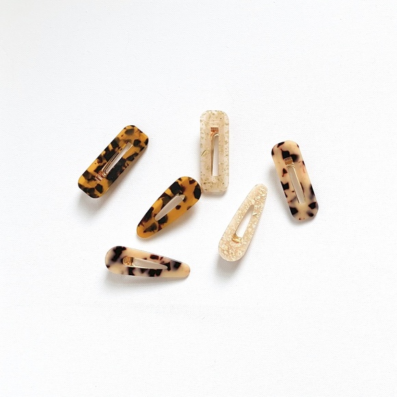 Tortoiseshell Slide Hair Clip Duo - Picture 3 of 8